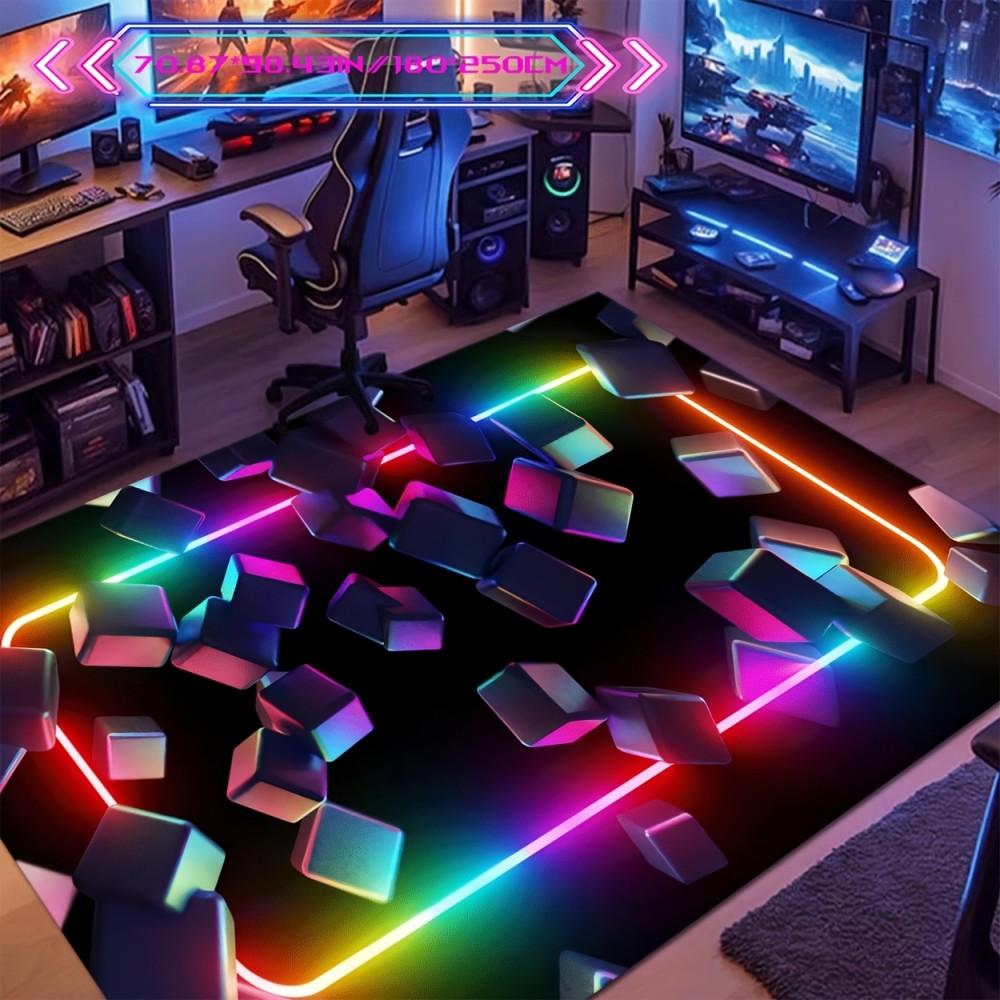 Esports Gaming Room - VIKAMA Alfombra para juegos Diseño colorido,