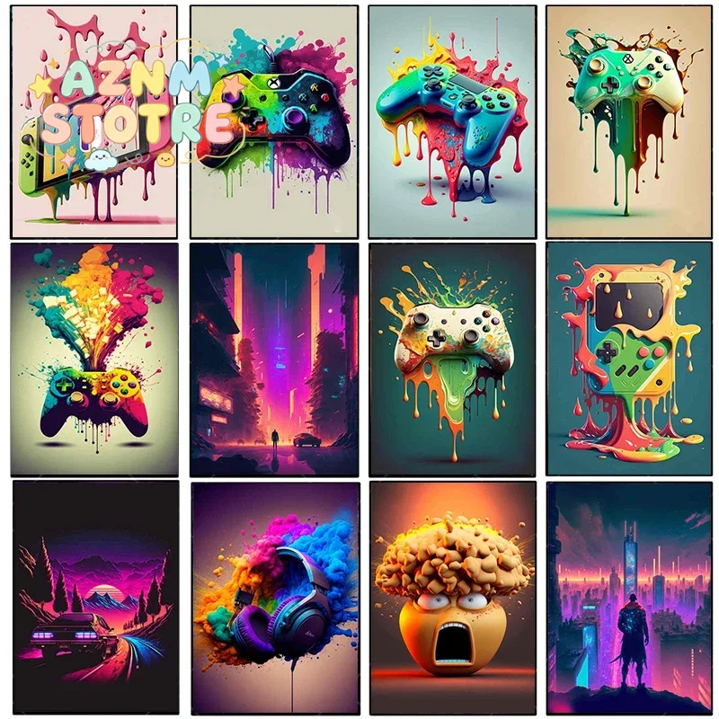 Esports Gaming Room - Póster de Lona Vintage con Diseño