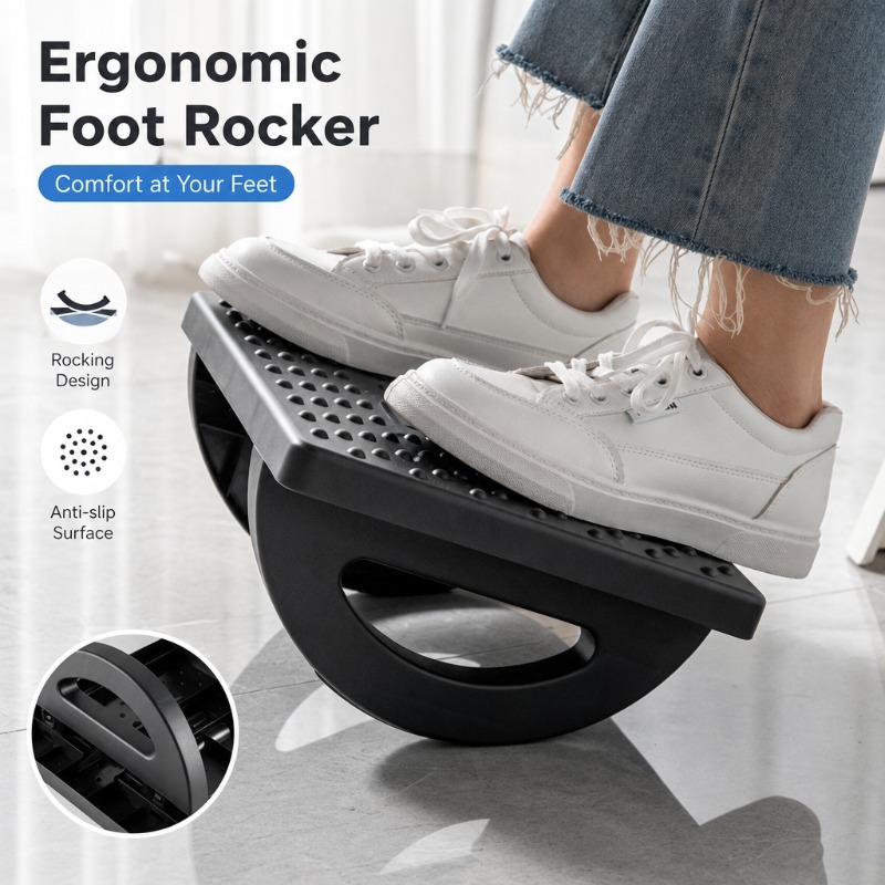 Footrest Under Desk - Reposapiés Ergonómico para Debajo del Escritorio,