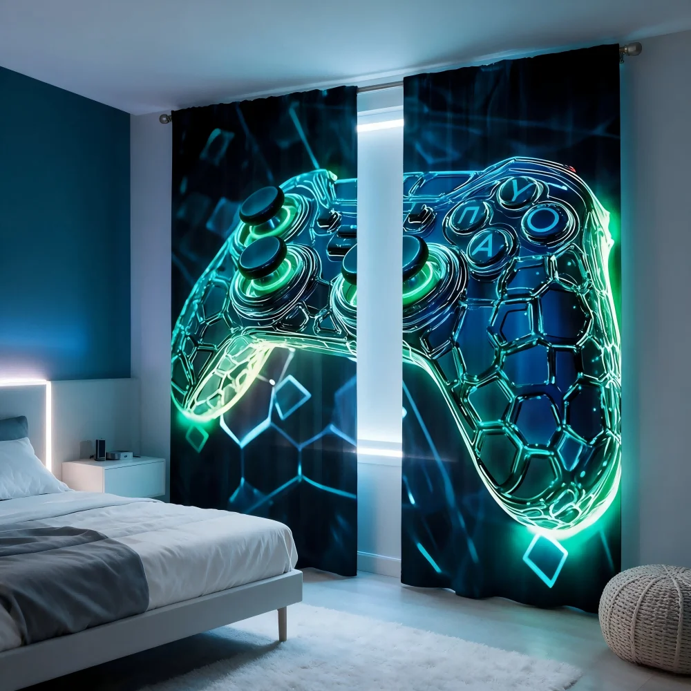 2 Cortinas con Estampado Digit - Esports Gaming Youtube reseña y precio