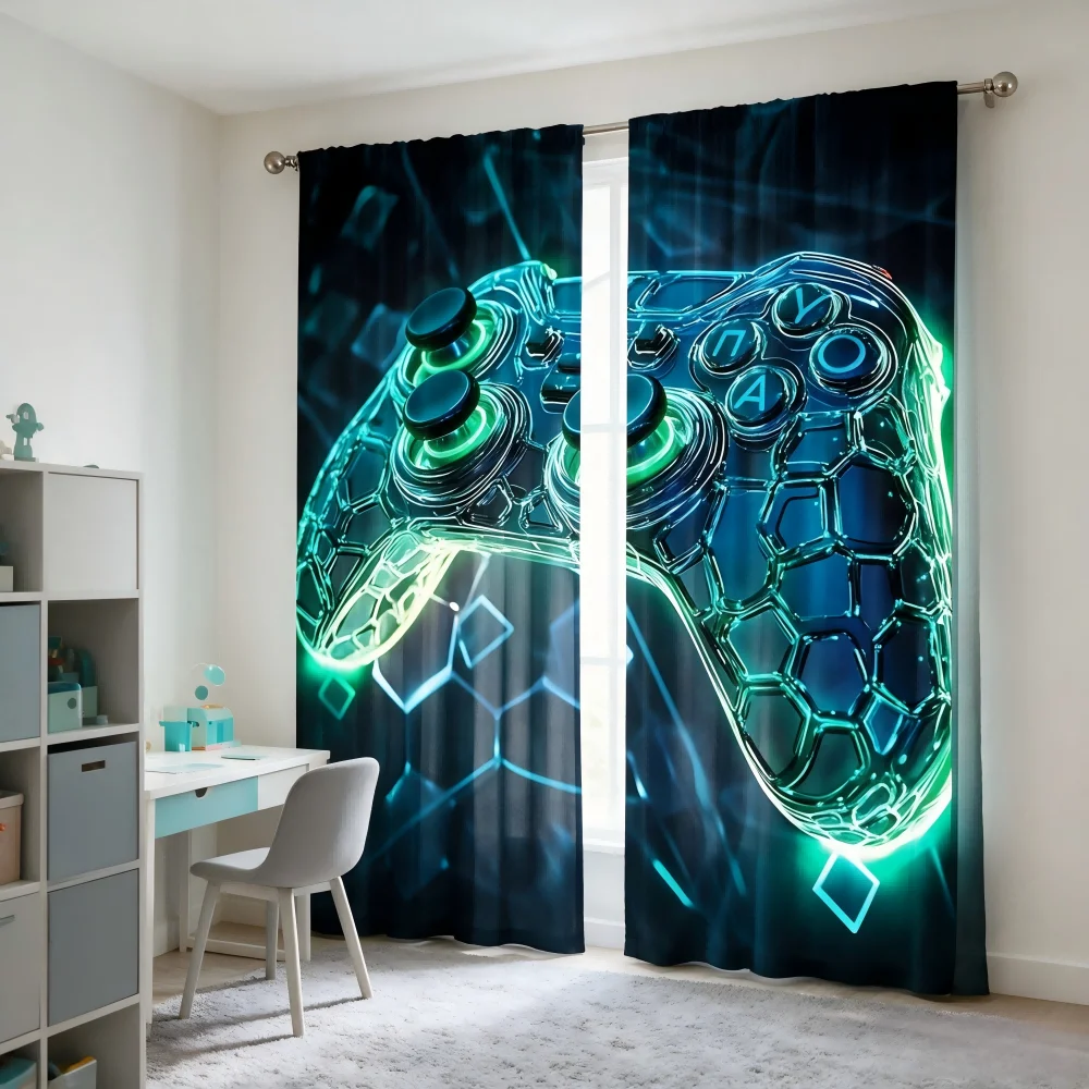 2 Cortinas con Estampado Digit - Esports Gaming Youtube reseña y precio