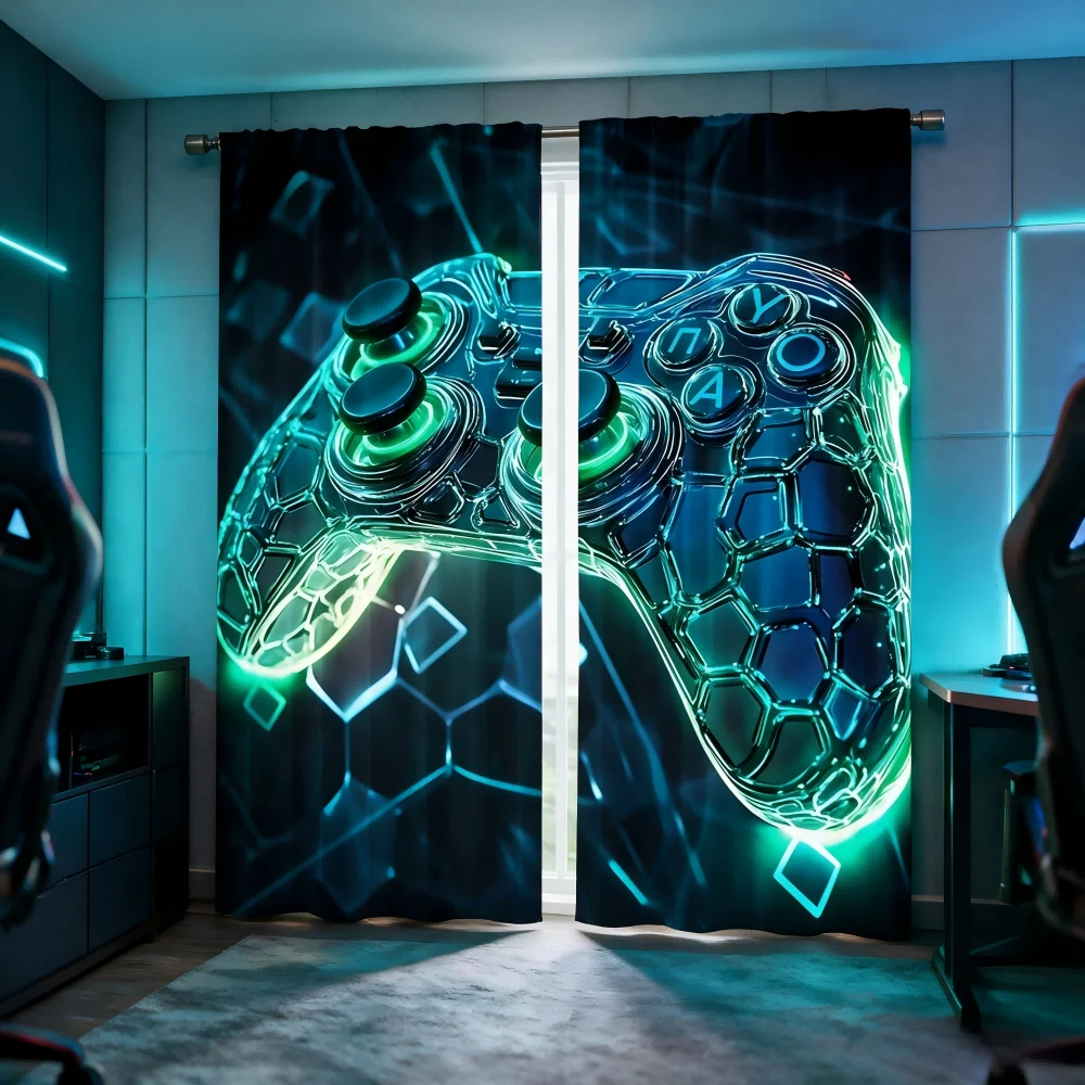 2 Cortinas con Estampado Digit - Esports Gaming Youtube reseña y precio