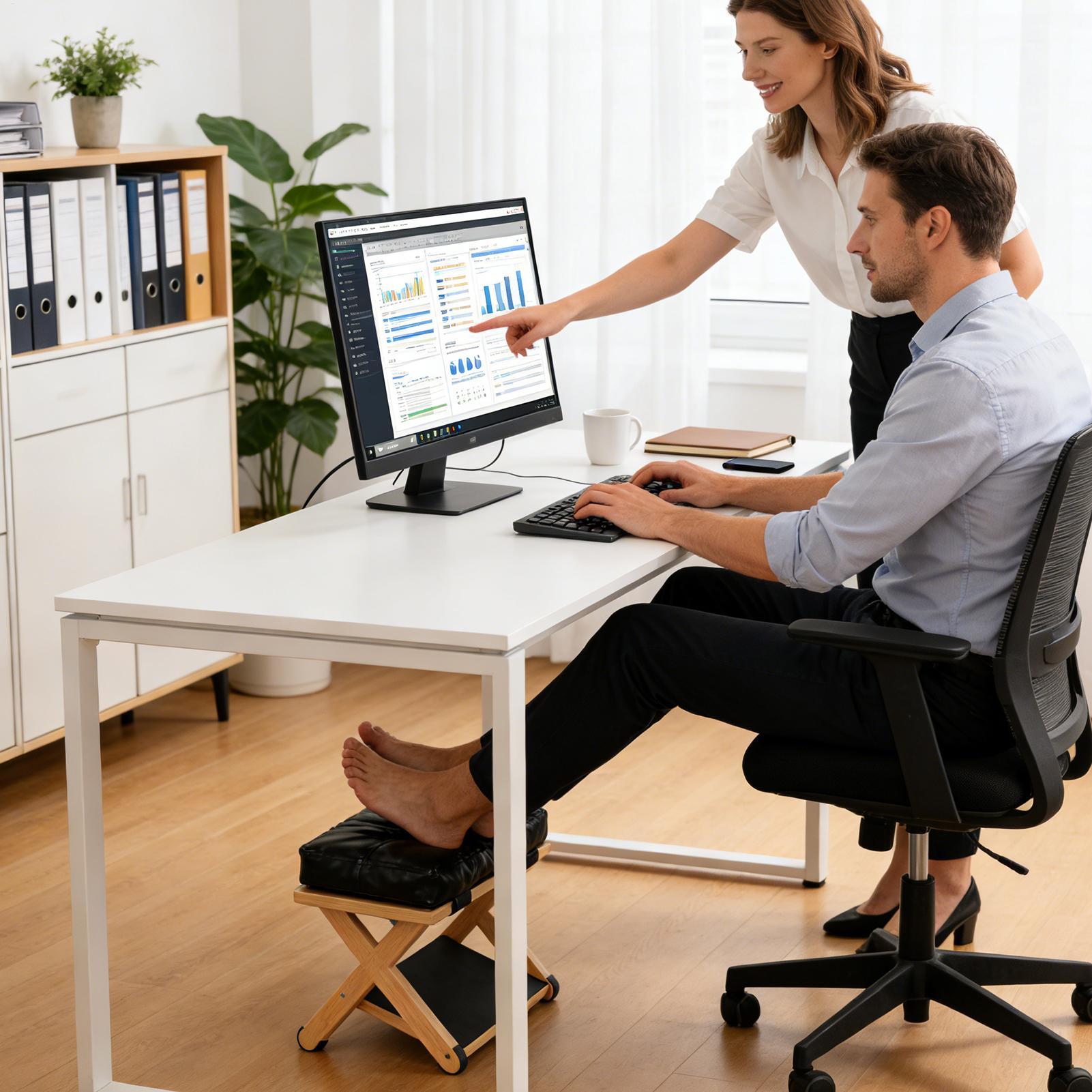Reposapiés de madera de doble  - Footrest Under Desk reseña y precio