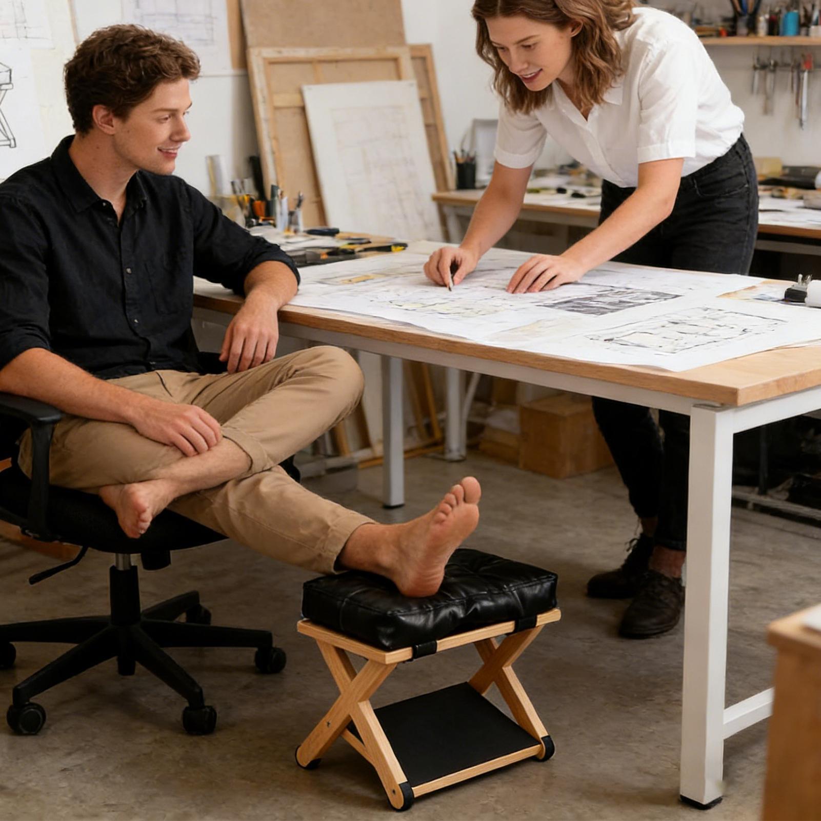 Reposapiés de madera de doble  - Footrest Under Desk reseña y precio