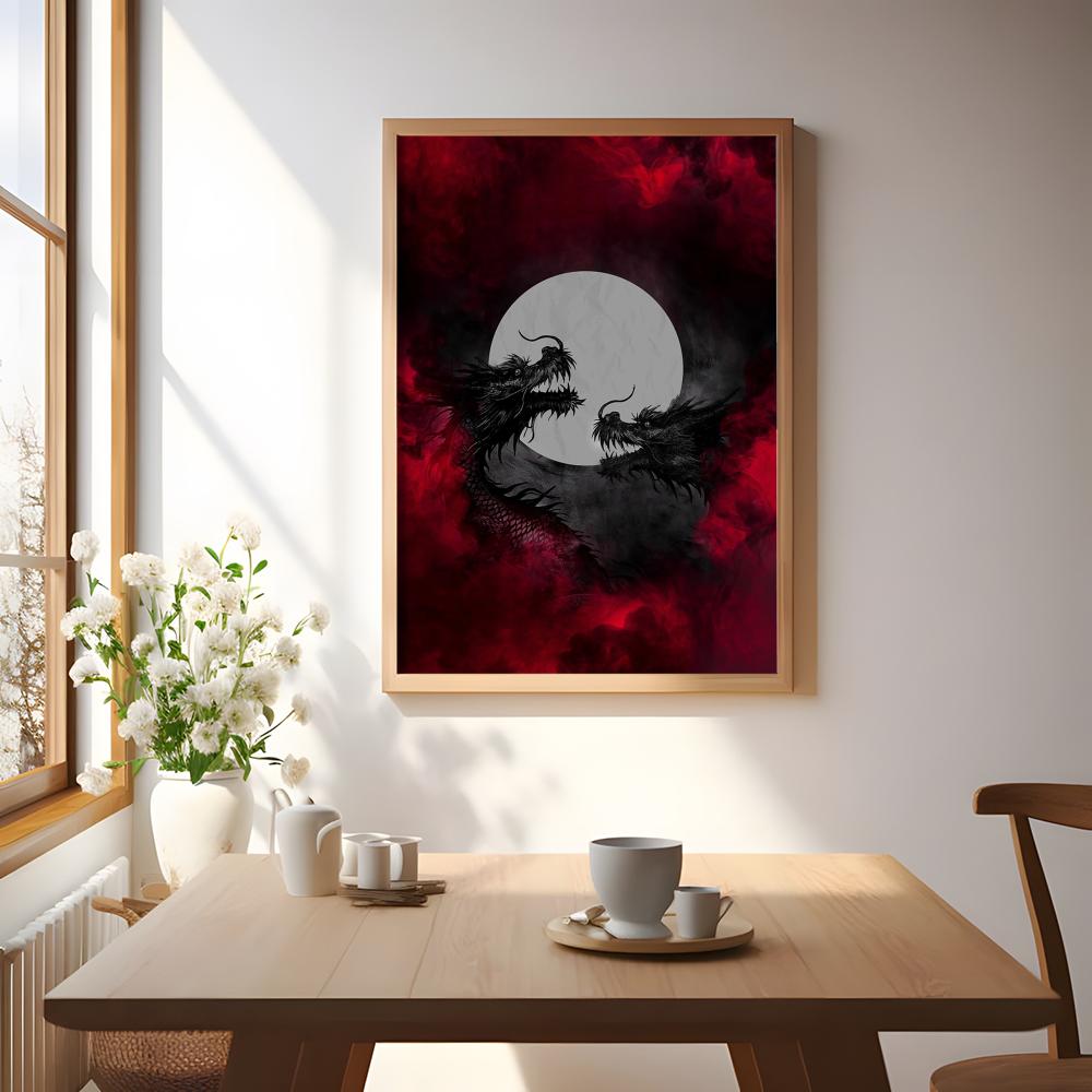 Póster de dragón negro, pegati - Esports Gaming Room reseña y precio