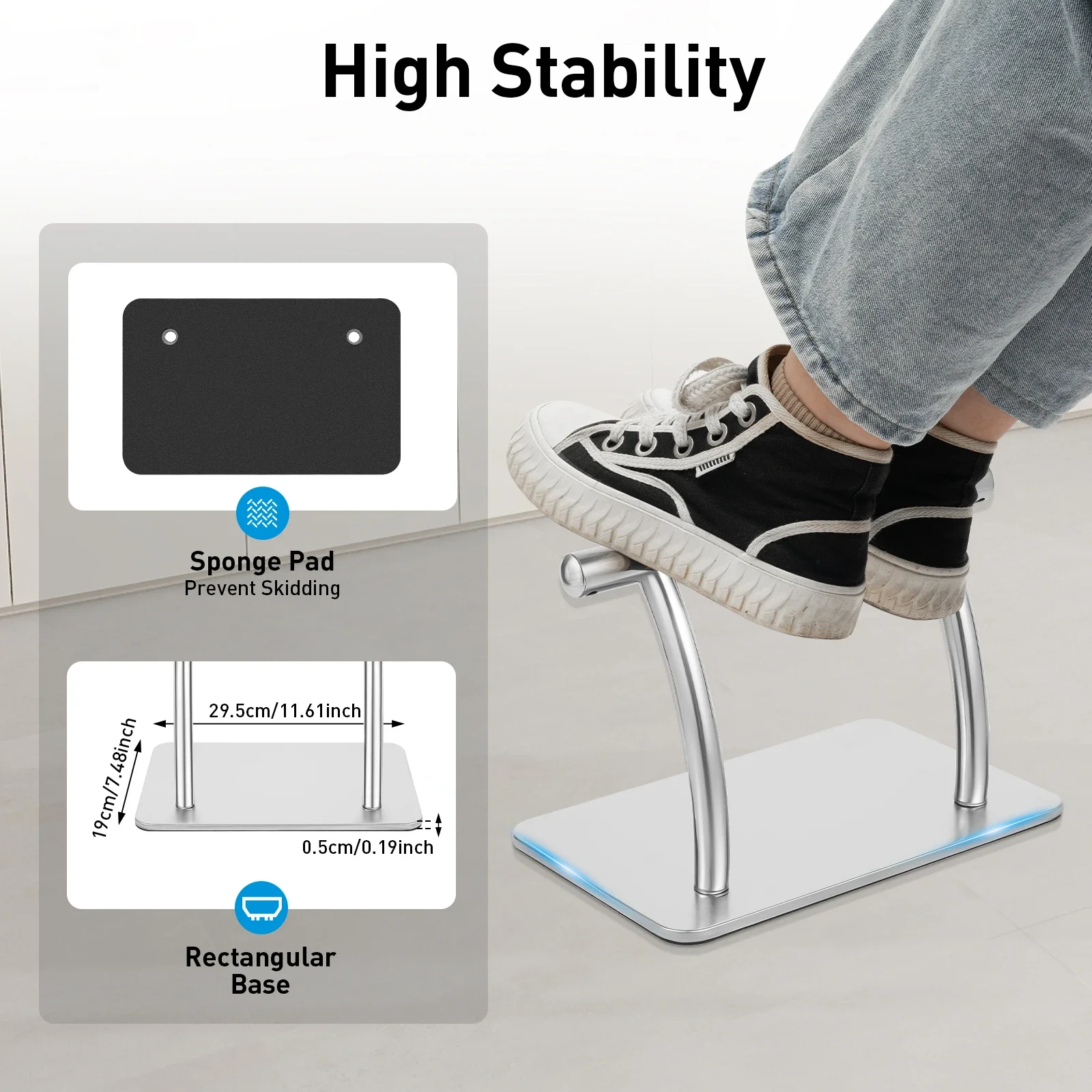 Reposapiés de acero inoxidable - Footrest Under Desk reseña y precio