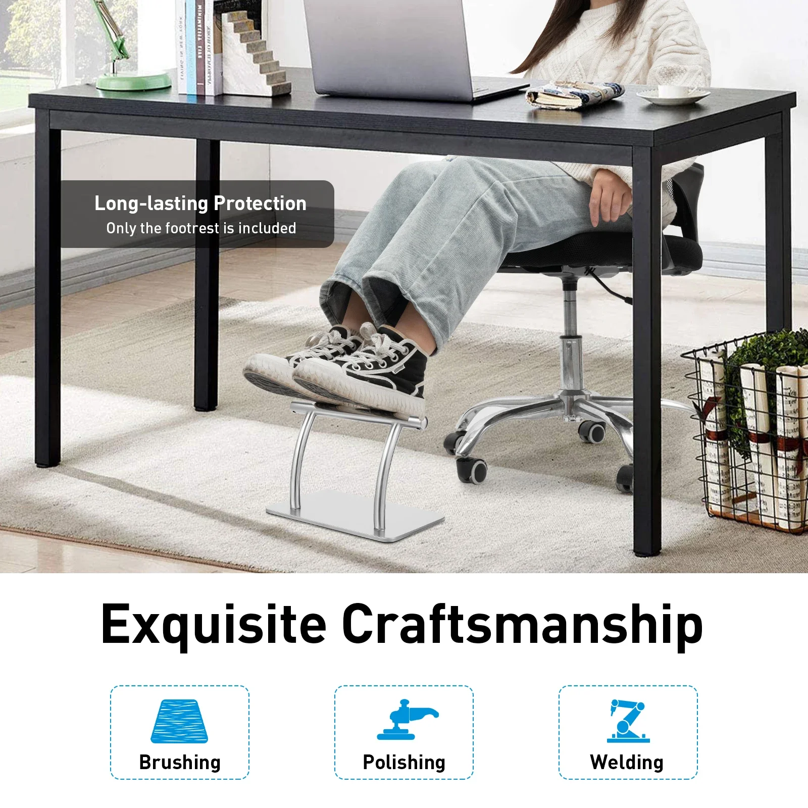 Reposapiés de acero inoxidable - Footrest Under Desk reseña y precio